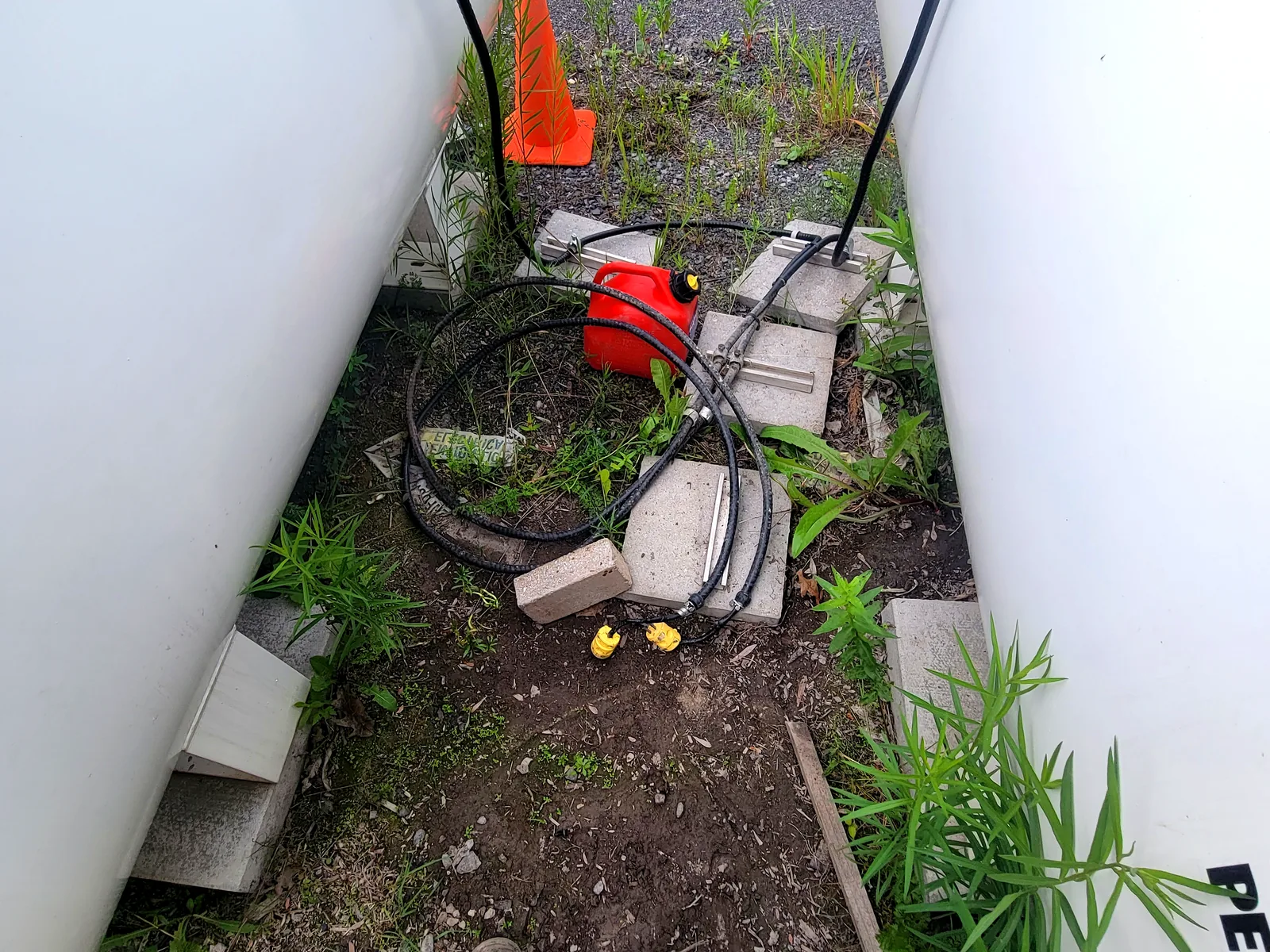Sump pump and drainage equipment at an Ottawa basement waterproofing job